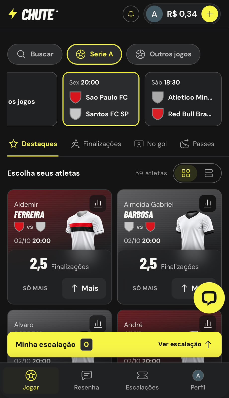 Interface do Chute